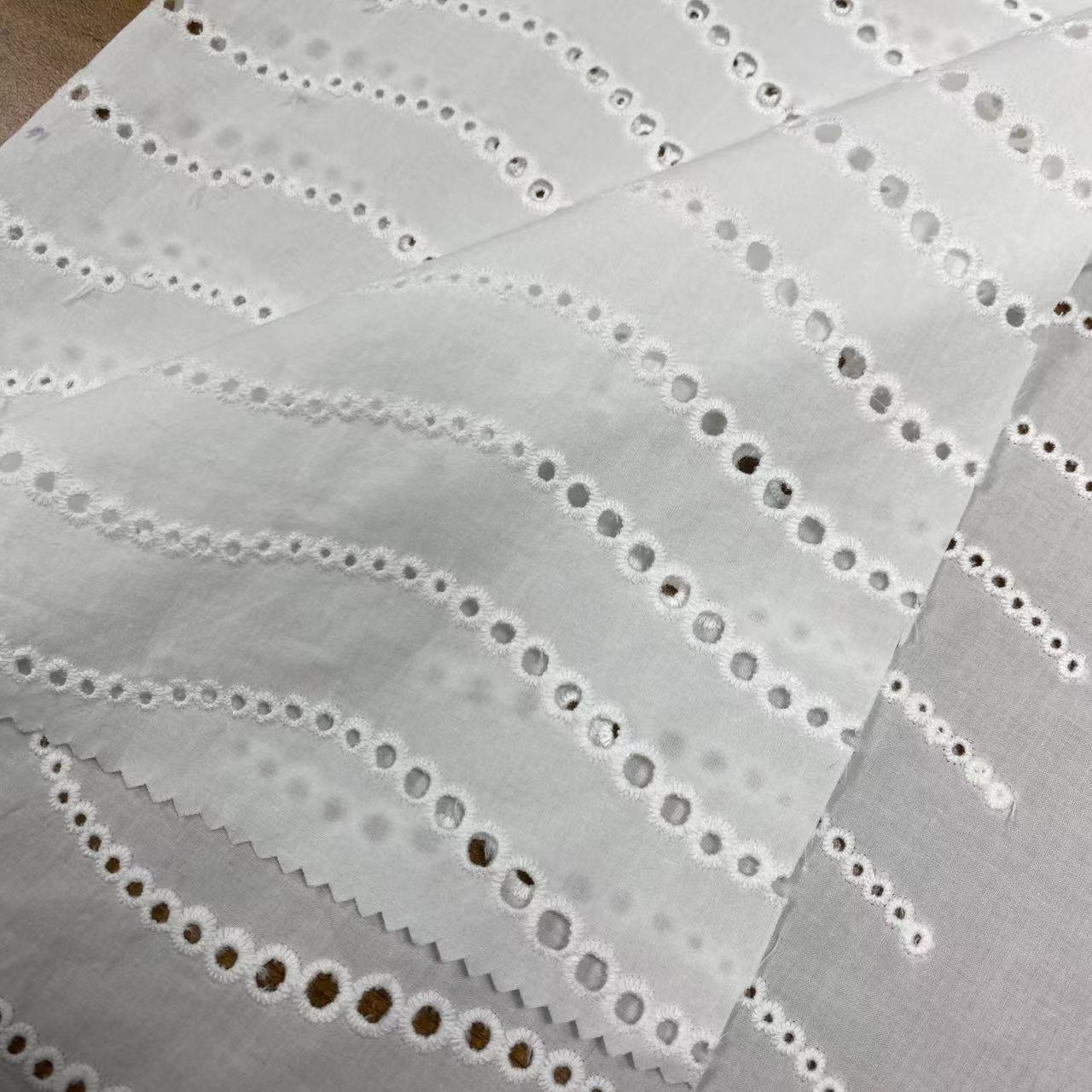 100%Cotton embroidery fabric,cotton embroidery fabric with holes, Can be made clothing fabrics,Multi-color custom ,wholesale