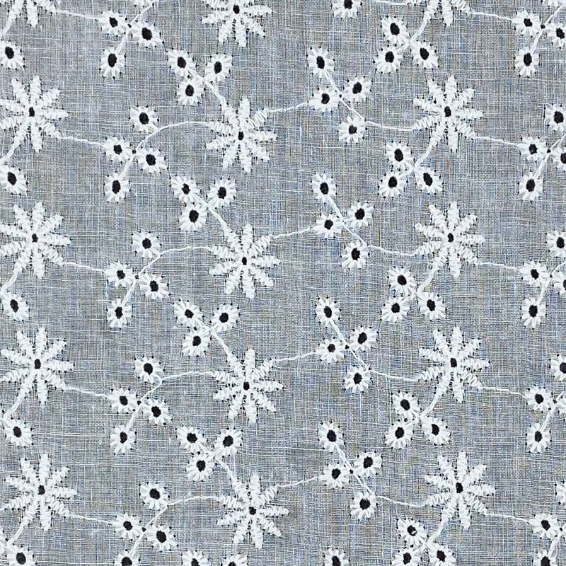 New beautiful wholesale high quality custom color design 100 cotton 3d embroidery flower lace fabric for dress