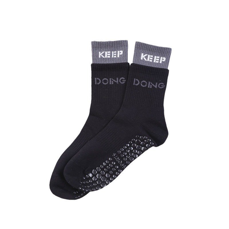 Indoor Fitness Ribbed Women's Cotton Anti-Slip Silicone Rubber Knitted Yoga Pilates Sports Socks Yoga