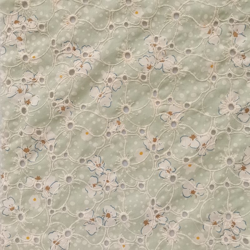 Hot Sale Custom 100% Cotton 125gsm Colorful Floral Flower Printed Eyelet Woven Fancy Soft Embroidery Fabric For Women Dress