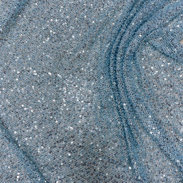 design Polyester Luxury Beautiful Gauze Tulle blue beads Embroidered Bridal Glitter Fabric For Wedding Dress