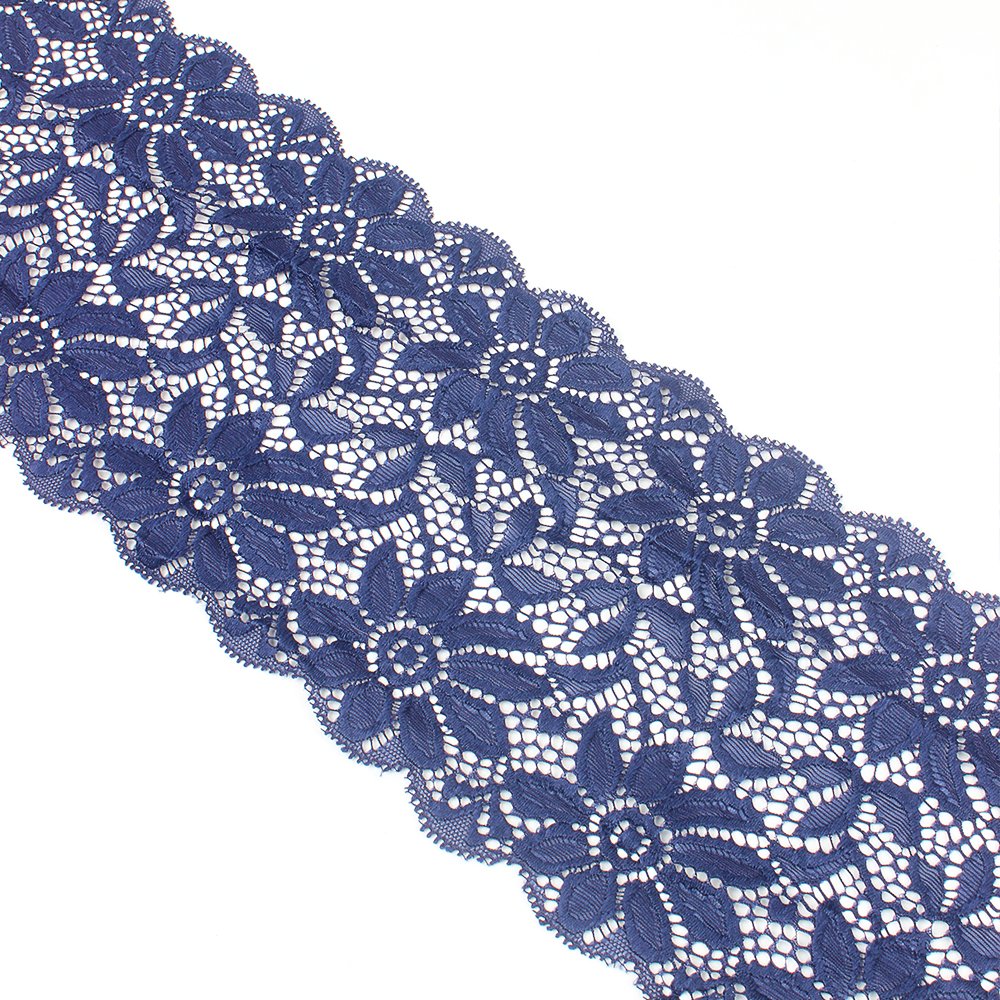 Factory 15.5Cm Wide Warp Knitting Lace Trim Nylon Lace For Garment Dress Decoration