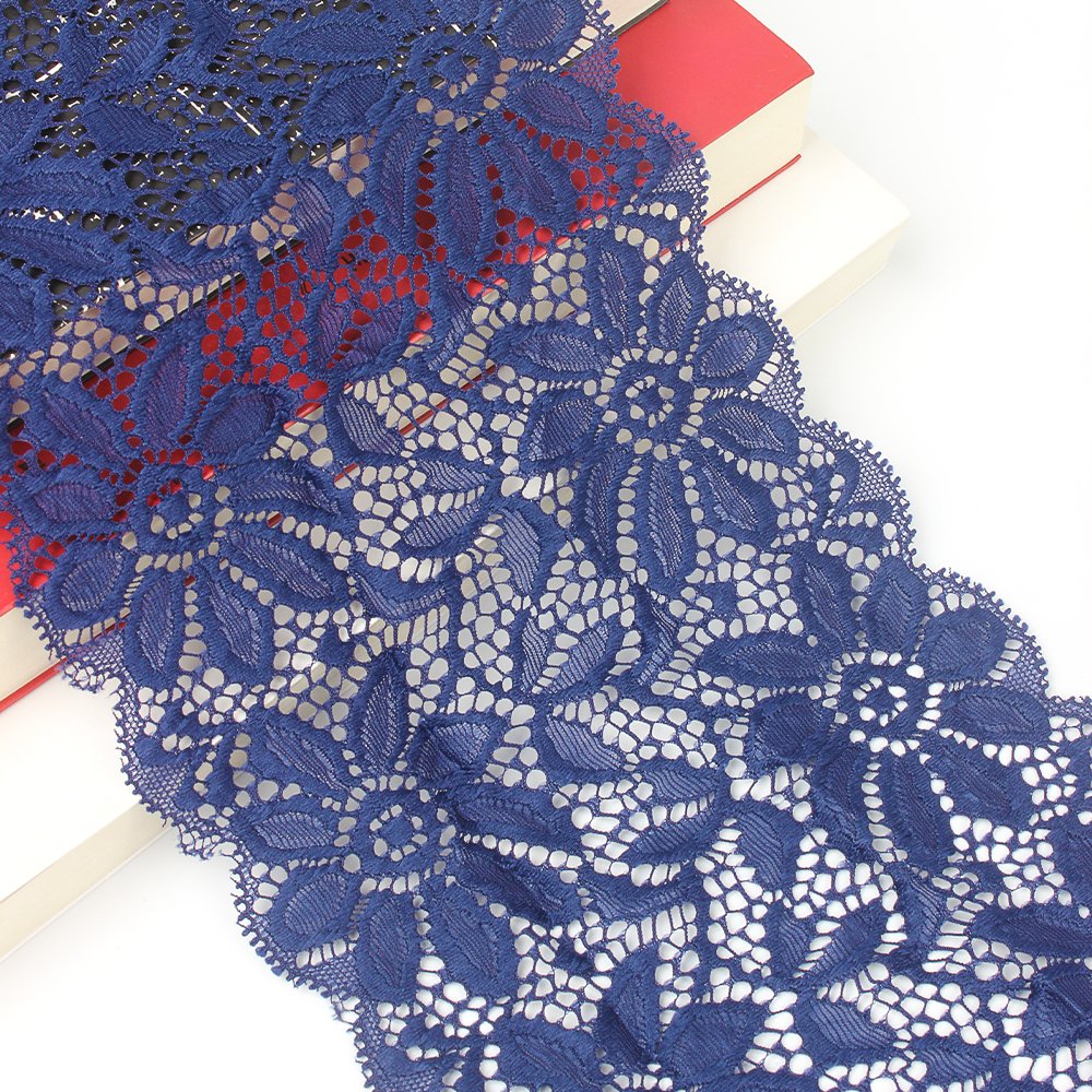 Factory 15.5Cm Wide Warp Knitting Lace Trim Nylon Lace For Garment Dress Decoration