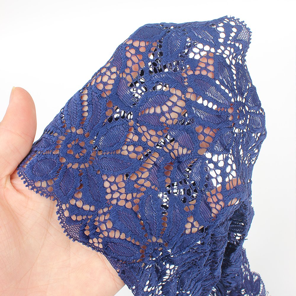 Factory 15.5Cm Wide Warp Knitting Lace Trim Nylon Lace For Garment Dress Decoration