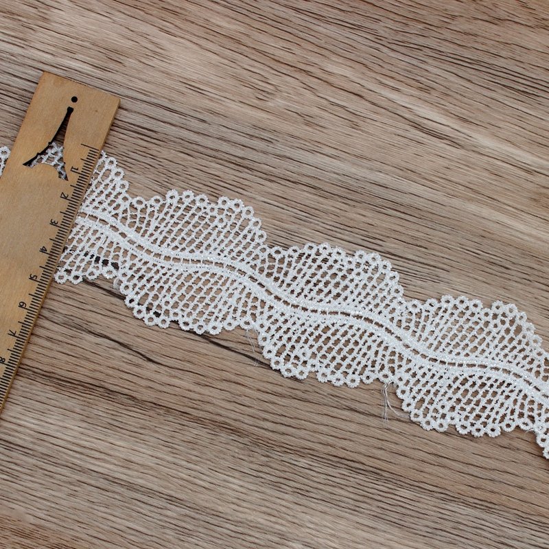Zeal Women's Polyester Light Bar Code Lace Fabrics Custom 5cm Fashionable Wedding Decoration Water Soluble Embroidery Clothing