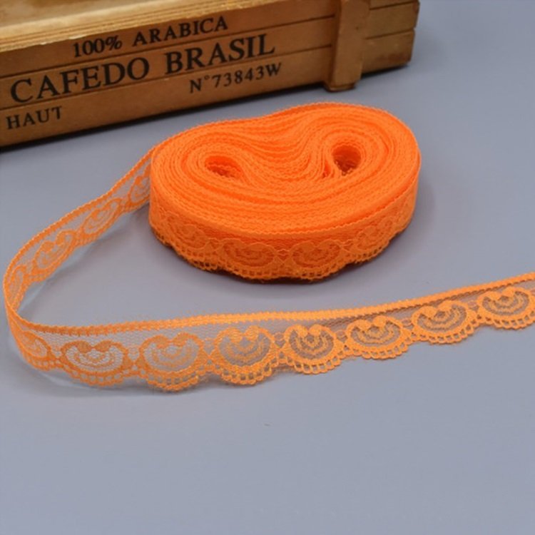Wholesale 400Yards/Lot 23mm Love Heart 100% Nylon Mesh Embroidery Lace for Clothing DIY