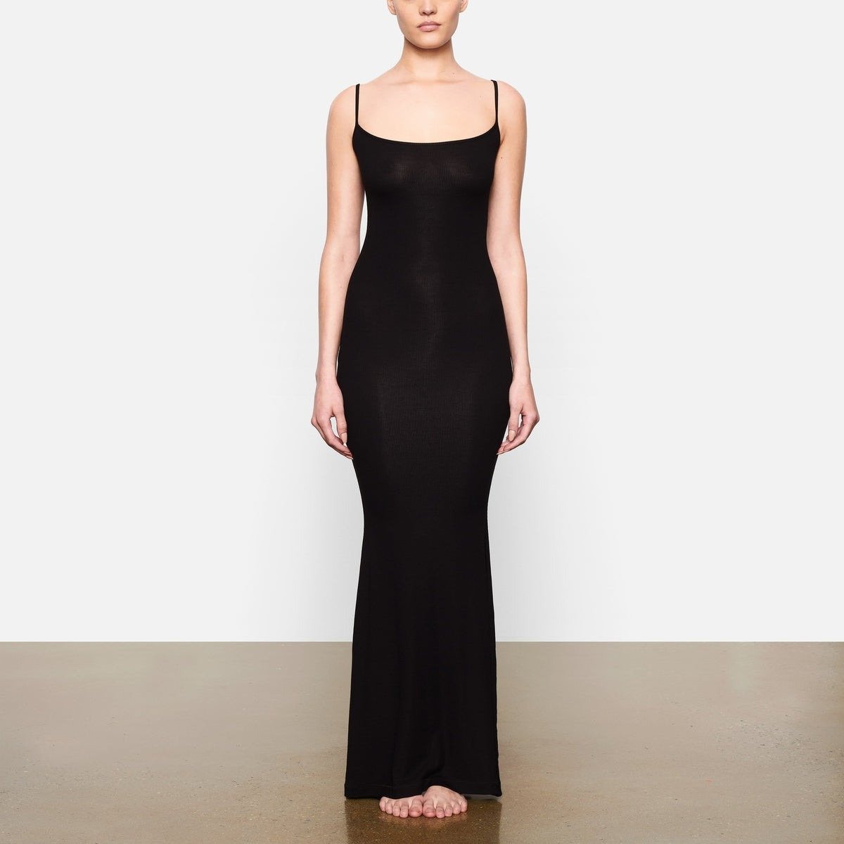Custom Casual Lady Modal Cotton Blend Spandex Long Elegant Women Bodycon Ribbed Slip Maxi Dress