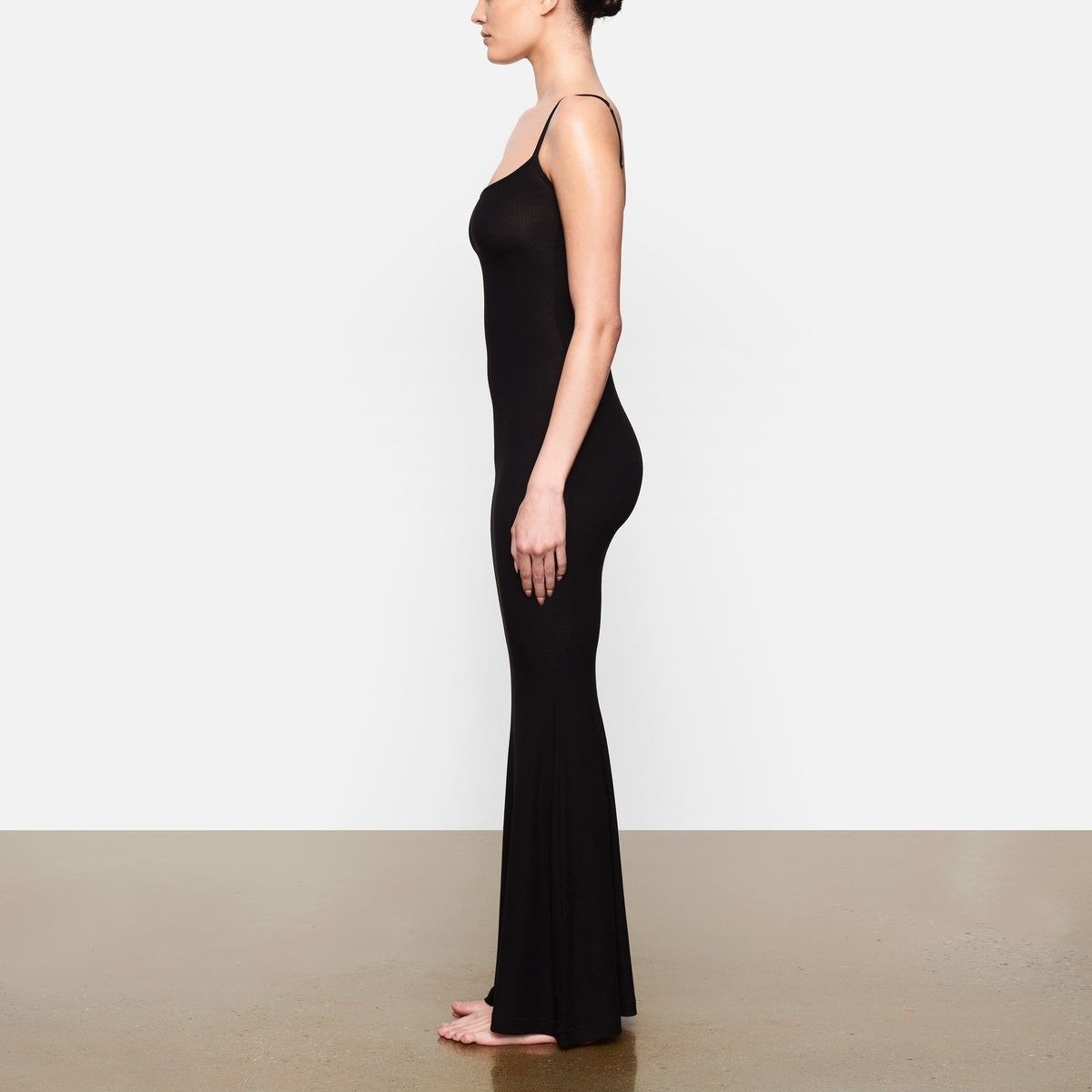 Custom Casual Lady Modal Cotton Blend Spandex Long Elegant Women Bodycon Ribbed Slip Maxi Dress