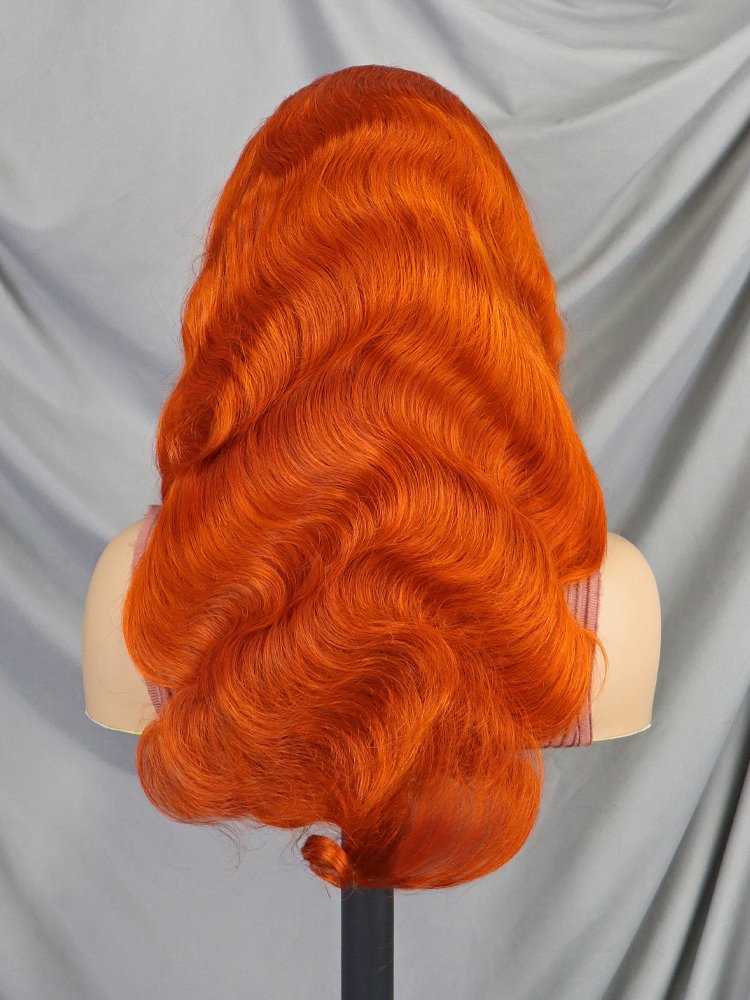 #350 Ginger Orange Brazilian Body Wave Lace Front Wigs Human Hair Full 13x4 Transparent Lace Frontal Wigs for Black Women