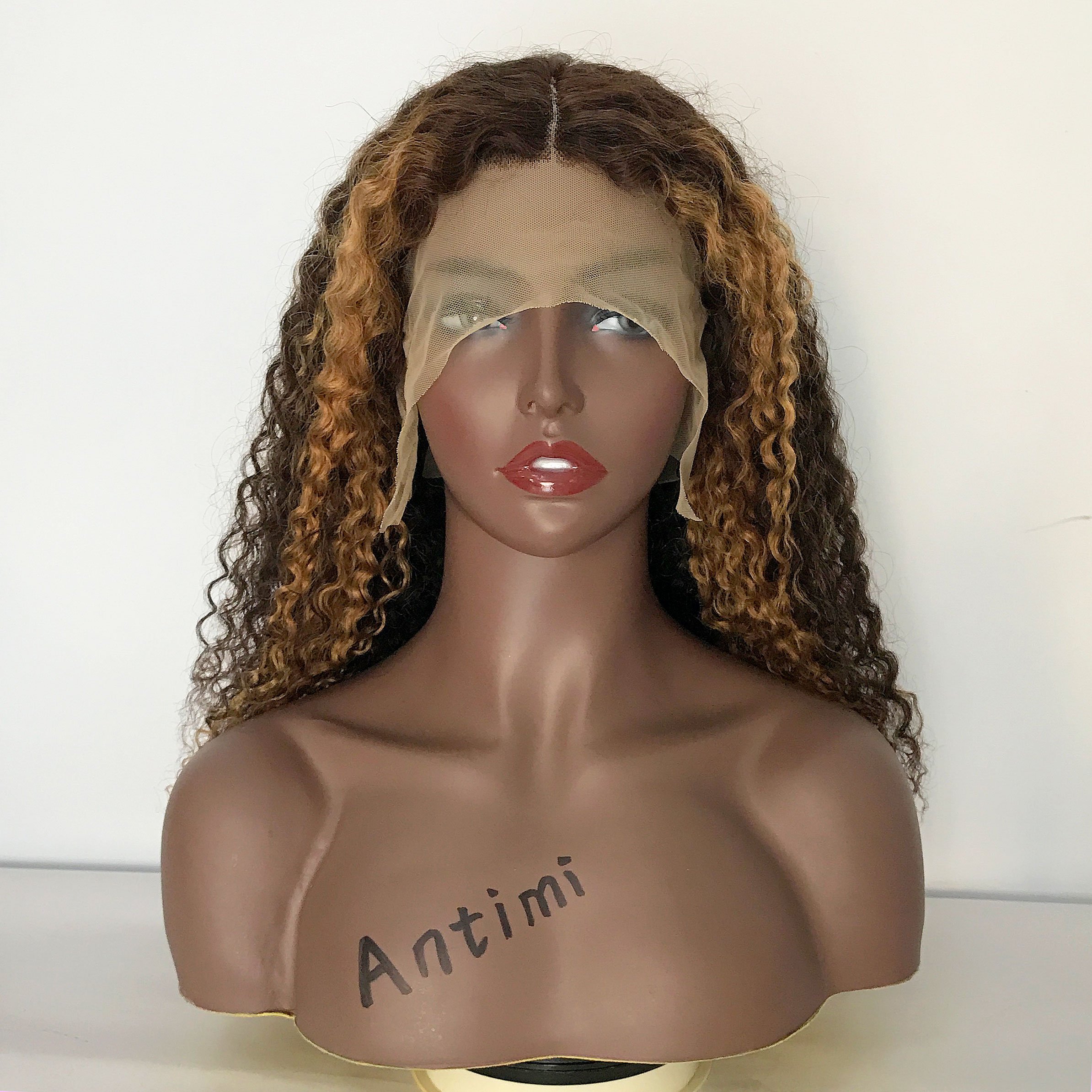 Good Selling Brazilian Virgin Human Hair jerry curl Afro Kinky natural color 4x4 Lace Frontal Wigs