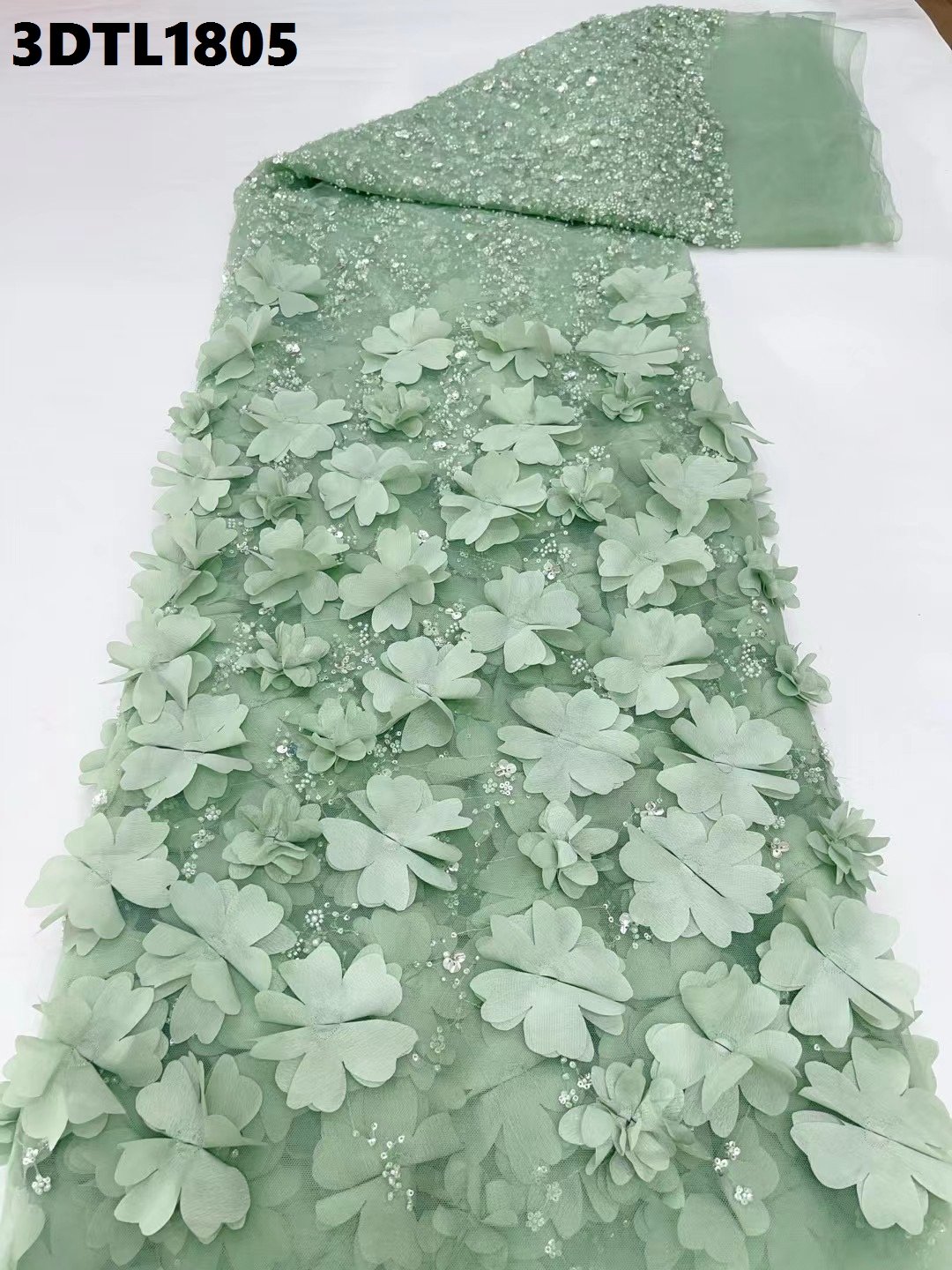 Factory price United Arab Emirates gold 3D flowers lace fabric embroidery fabric for bridal Dubai wedding dress french lace