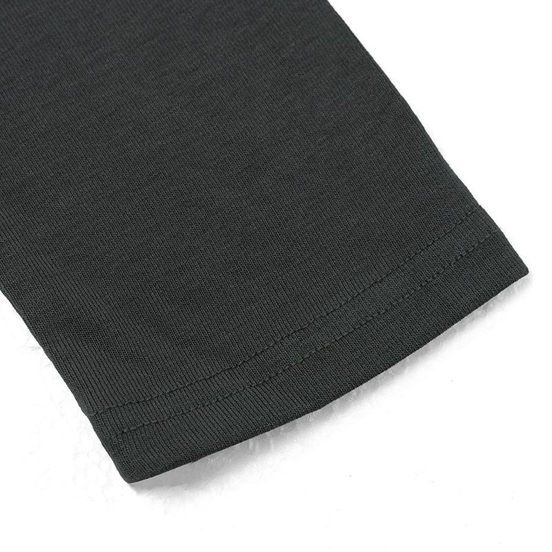 Oem/odm Custom Black Women's Asymmetrical Draped Crewneck Tee - Stretch Side Pleats,Uneven Hem