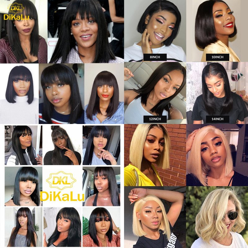 Straight Lace Front Wig For Black Women Brazilian Straight Frontal Wig Transparent Lace Front Human Hair Wigs