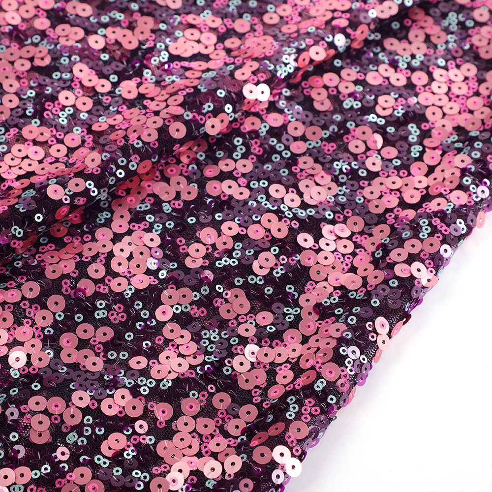 ARCHSTELLA Exquisite Sequin Embroidery Mesh Fabric for Evening Dresses and dance wear