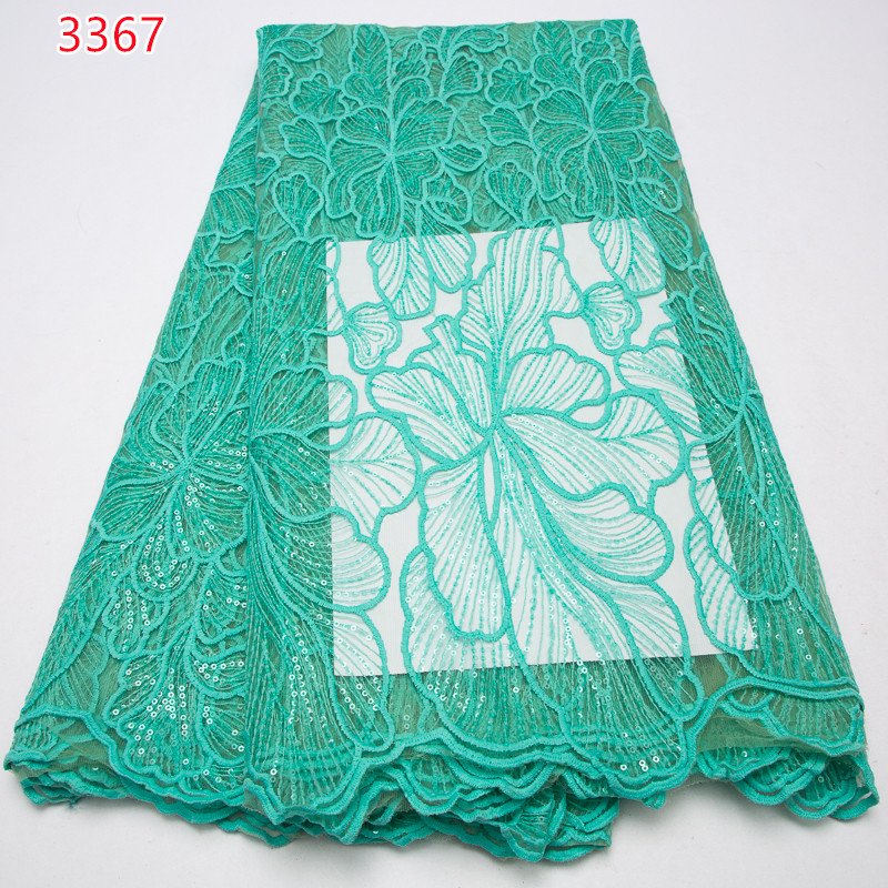 3367 High Selling White Bridal Embroidery Beaded Lace Fabric African Sequin Tulle Lace Fabric for Women Clothing