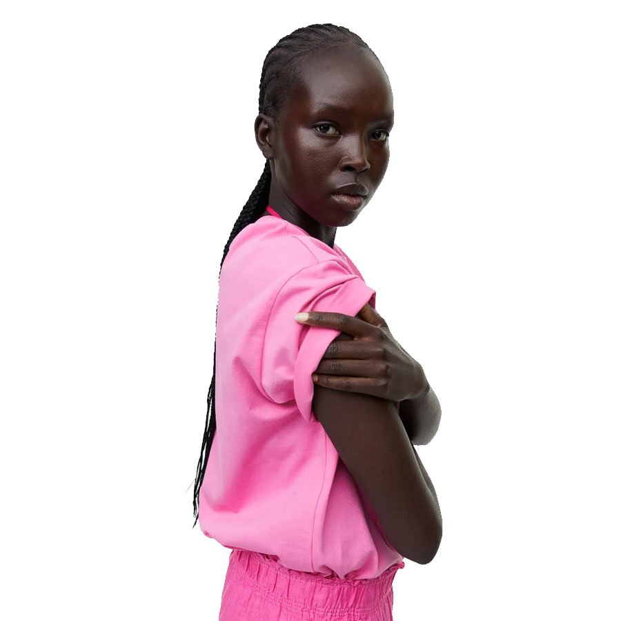 Most Stylish Women Pink Colour 100% Cotton Screen Printed Casual T Shirt With Ribbed Neck And Short Sleeves For Sale