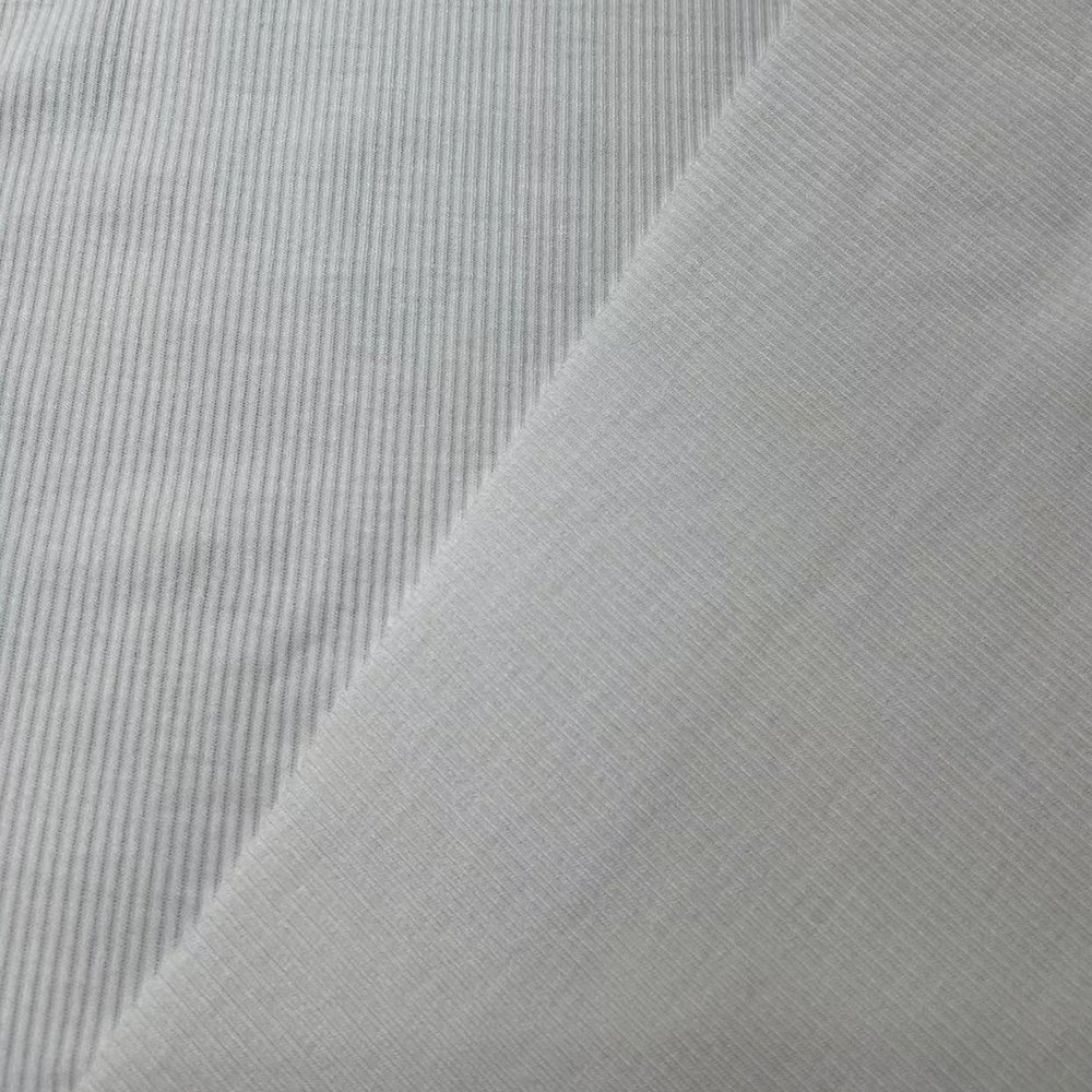 250GSM Custom Fashion Clothing Fabrics and Textiles TR Rib Fabric Knit Fabric for Garment