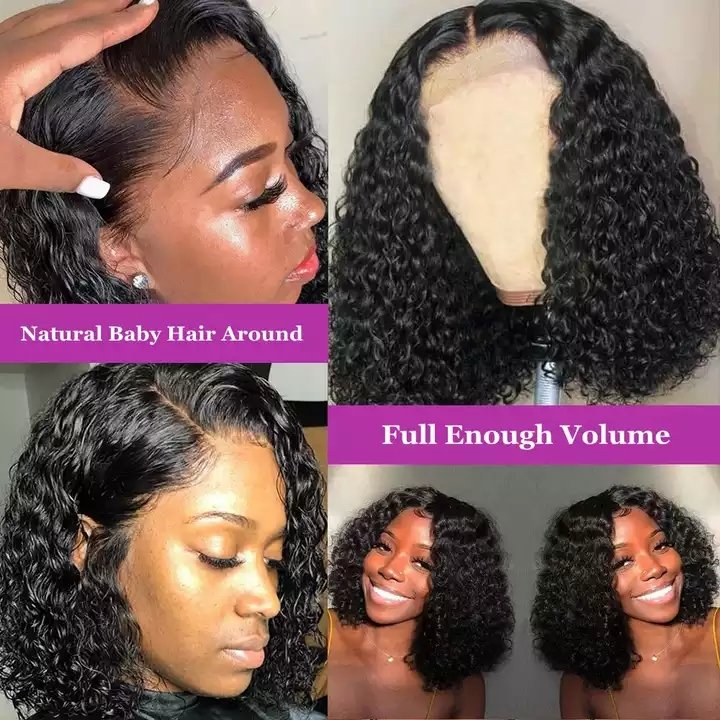 Cheap Kinky Curly Short Bob Human Hair Wig Hd Full Transparent Lace Front Wig Raw Brazilian Virgin Human Hair For Black Women