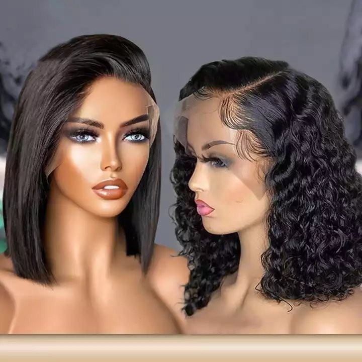 Cheap Kinky Curly Short Bob Human Hair Wig Hd Full Transparent Lace Front Wig Raw Brazilian Virgin Human Hair For Black Women
