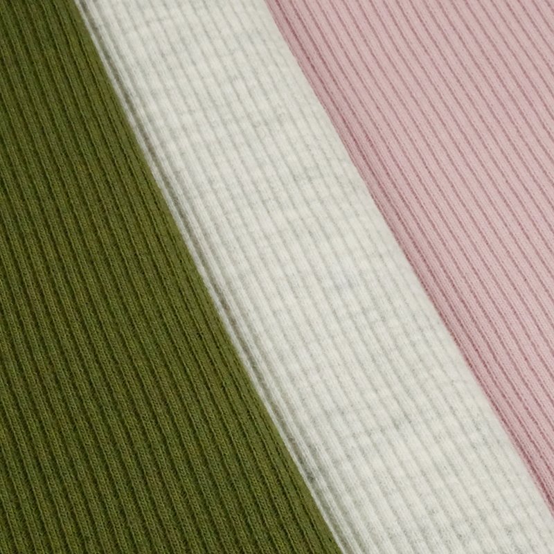 Wholesale cotton knit rib fabric rich texture cotton spandex rib fabric for women cuff and pajamas