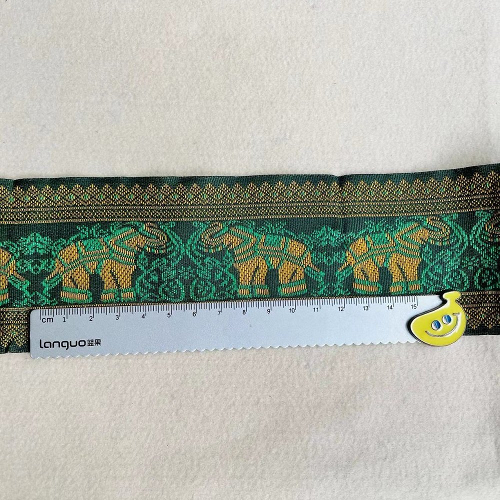 Ethnic Lace Jacquard Webbing Woven Tape Elephant For Garment Accessories Width 6.8 cm ST-975