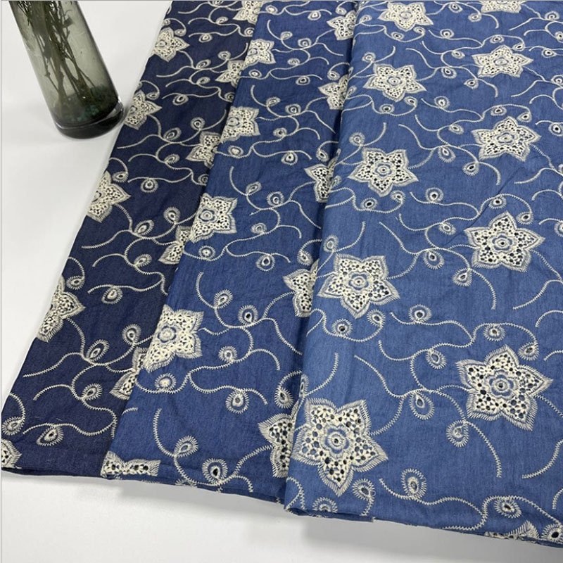 2021 New Fashion Embroidery fabric Wholesale Cheap Denim Jean Fabric For Garment And Denim Fabric Jeans