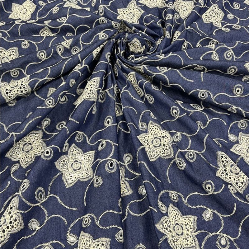 2021 New Fashion Embroidery fabric Wholesale Cheap Denim Jean Fabric For Garment And Denim Fabric Jeans