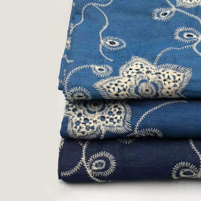 2021 New Fashion Embroidery fabric Wholesale Cheap Denim Jean Fabric For Garment And Denim Fabric Jeans