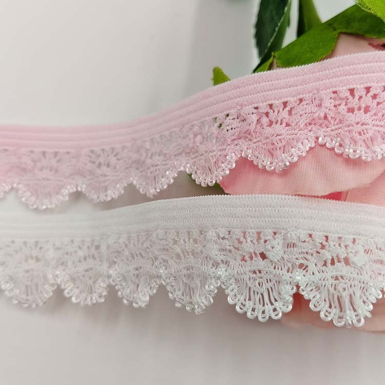 Garment underwear lace trim decor elastic webbing belt sewing underwear dress trim lace stretch band webbing tape