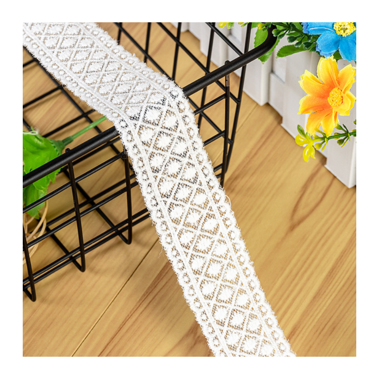 Hot Sale Exquisitely Trimmed Lace Cotton Ribbon Embroidered Lace Dress Home Textile Accessories African Wed