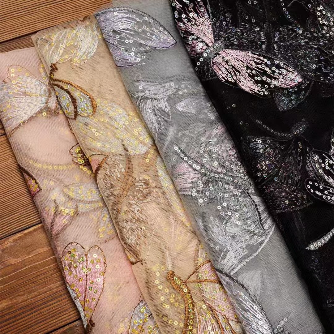 Factory Custom Stock Lot Cheaper African Wed Fabrics Textiles African Mesh Embroidery Fabric