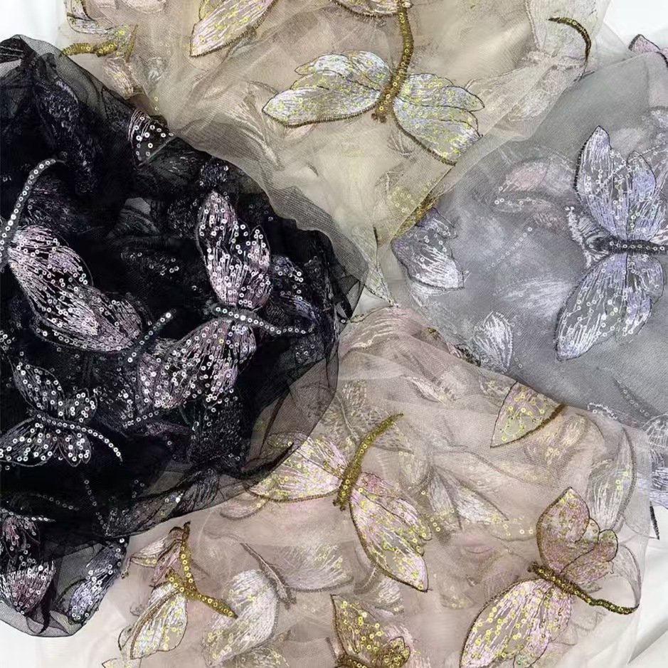 Factory Custom Stock Lot Cheaper African Wed Fabrics Textiles African Mesh Embroidery Fabric