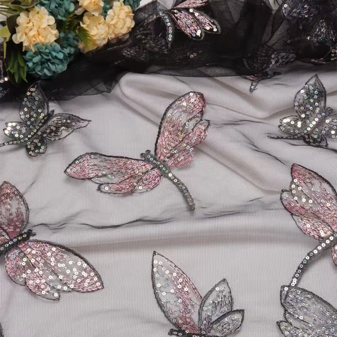 Factory Custom Stock Lot Cheaper African Wed Fabrics Textiles African Mesh Embroidery Fabric
