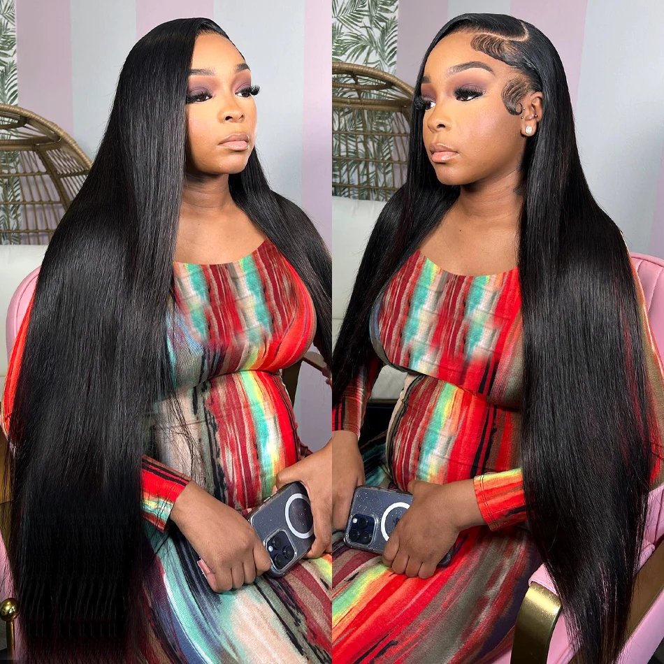 Wholesale Pre Plucked Hd Transparent Front Lace Wig 100% Virgin Human Hair Full Frontal Thin Hd Lace Wig 40 In Raw Indian Wig