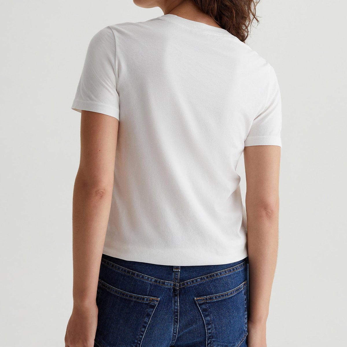OEM/ODM Custom Ivory Women's Classic Crew Neck Tee - 1X1 Rib Neckband, Premium Knit, 100% Cotton, S&Z-Twist Yarns