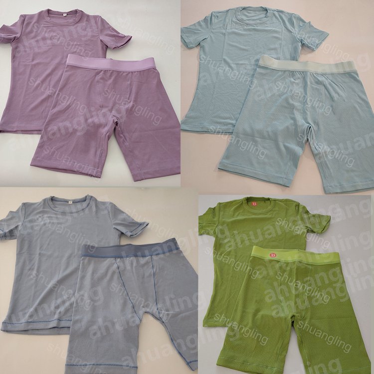 Loungewear 2024 Sets 2 Piece Set Casual Knitted Rib Fitness Yoga Wear Two Piece Summer Loungewear Short Set For Women