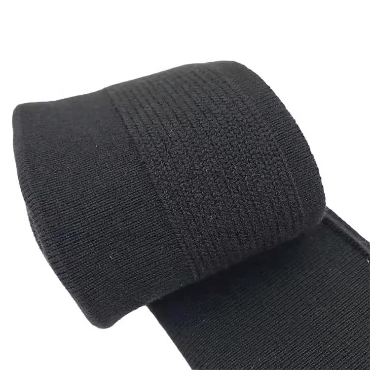 Custom Wool Acrylic Eco-friendly elastic rib fabric rib knitted cuffs hems waistband