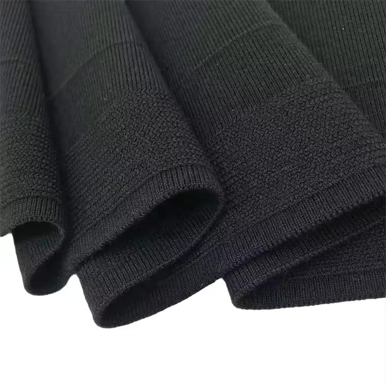 Custom Wool Acrylic Eco-friendly elastic rib fabric rib knitted cuffs hems waistband
