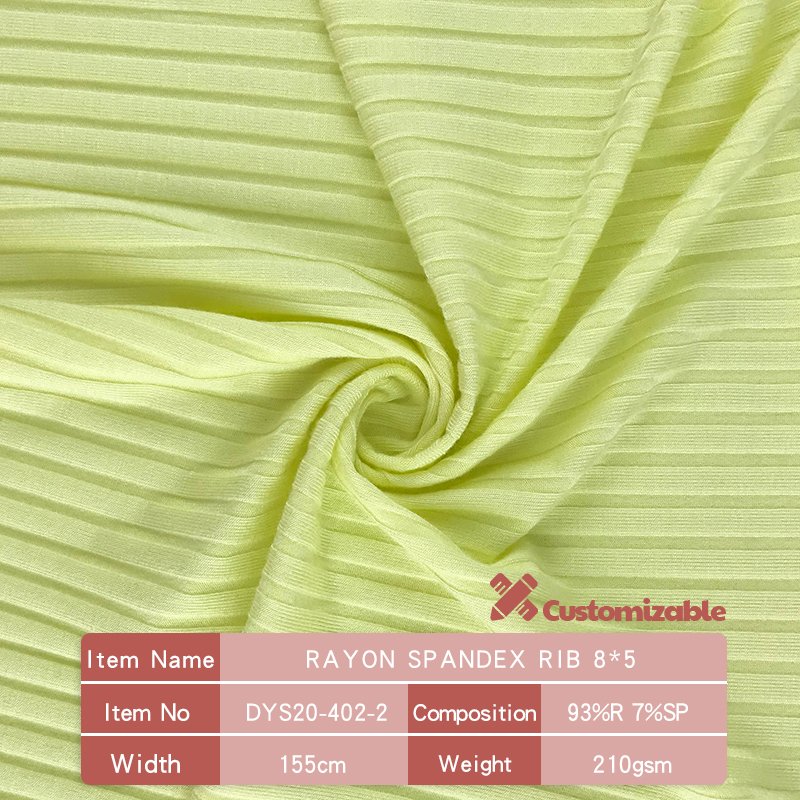 Professional Cheap Esse RIB 93 rayon 7span women garment 8x5 rib plain dyed knit jersey
