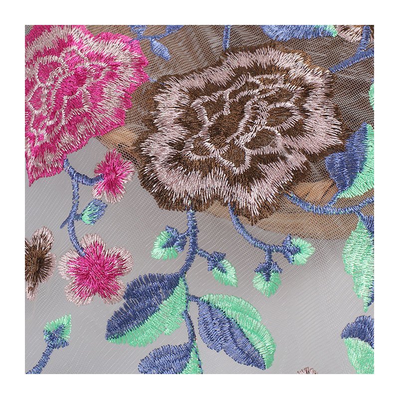 Spot Multi-Color Vintage Large Peony Embroidery Fabric Cheongsam Fashion Dress Home Textile Accessories Mesh Embroidery Cloth