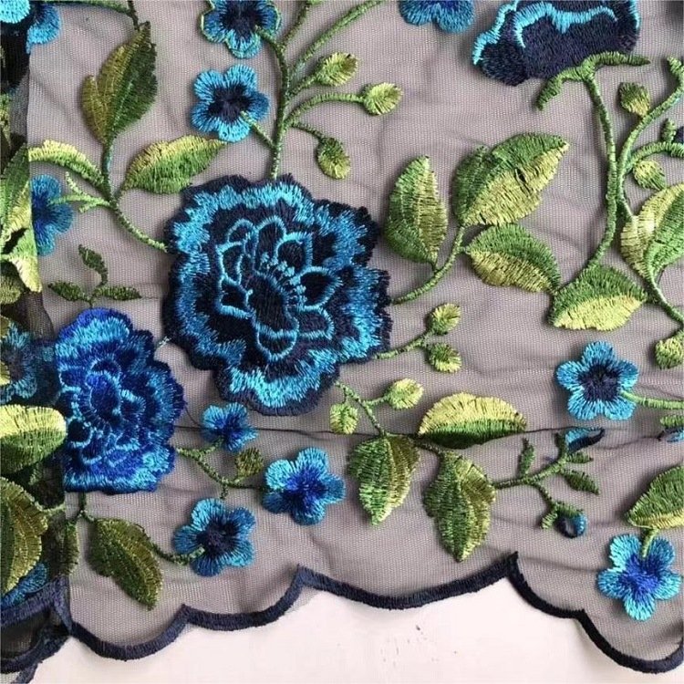 Spot Multi-Color Vintage Large Peony Embroidery Fabric Cheongsam Fashion Dress Home Textile Accessories Mesh Embroidery Cloth