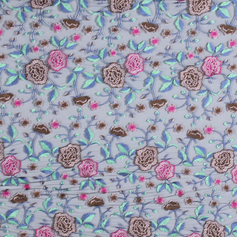 Spot Multi-Color Vintage Large Peony Embroidery Fabric Cheongsam Fashion Dress Home Textile Accessories Mesh Embroidery Cloth