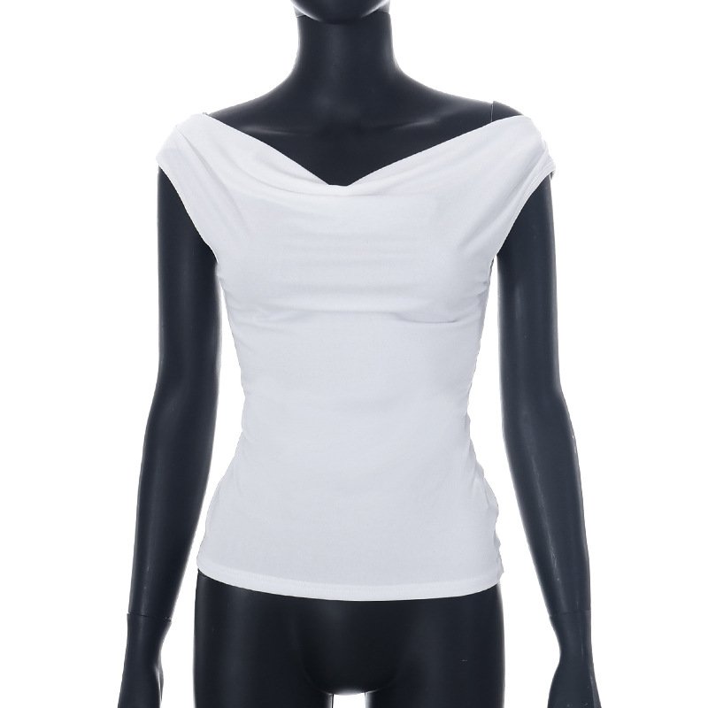 2024 Summer Sexy Backless Lace Up Off Shoulder Tank Tops y2k Slim Tshirts for Women Basic Black T Shirts