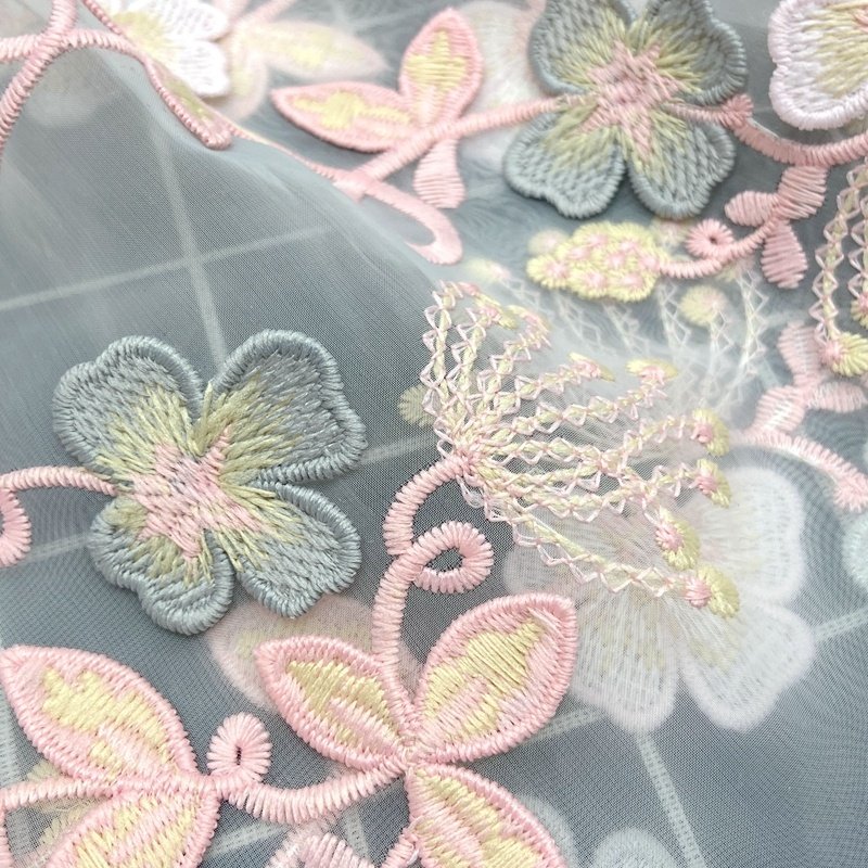 High density 100% nylon woven 3D flower embroidered tulle fabric for bridal wedding dress