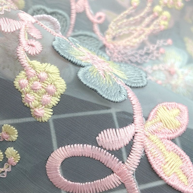 High density 100% nylon woven 3D flower embroidered tulle fabric for bridal wedding dress