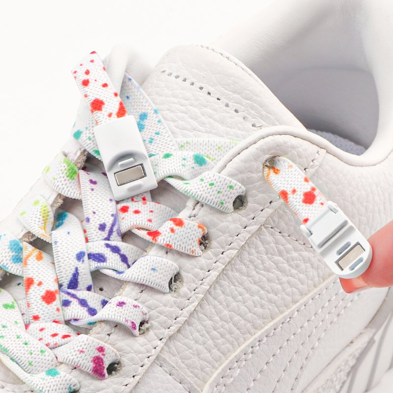 Magnetic Shoelaces For Sneakers Elastic Shoe Laces Without Ties Metal Lock No Tying Required Lazy Print Shoes Lace Accessories