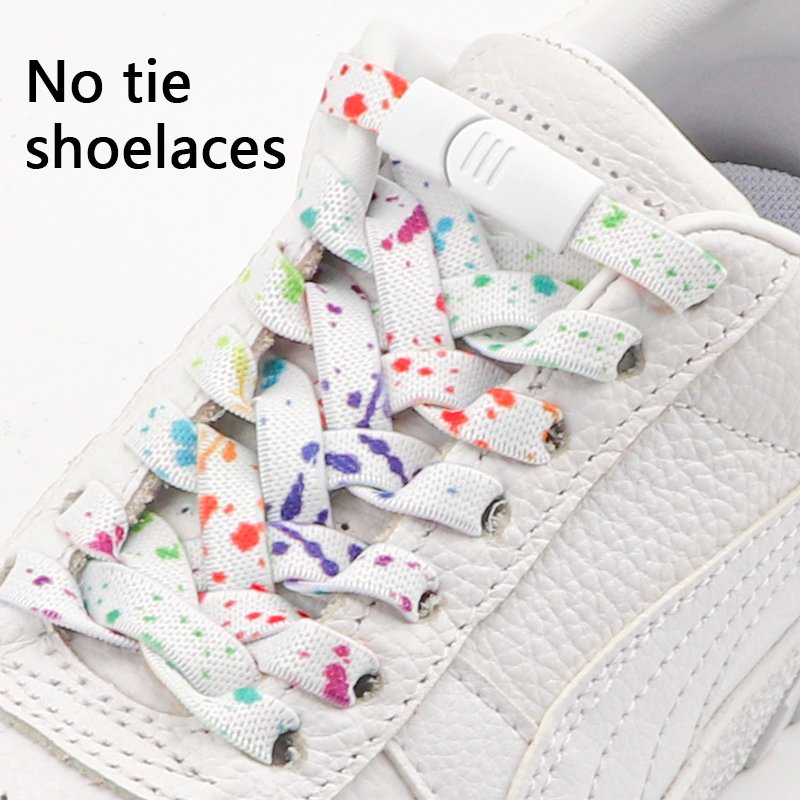 Magnetic Shoelaces For Sneakers Elastic Shoe Laces Without Ties Metal Lock No Tying Required Lazy Print Shoes Lace Accessories