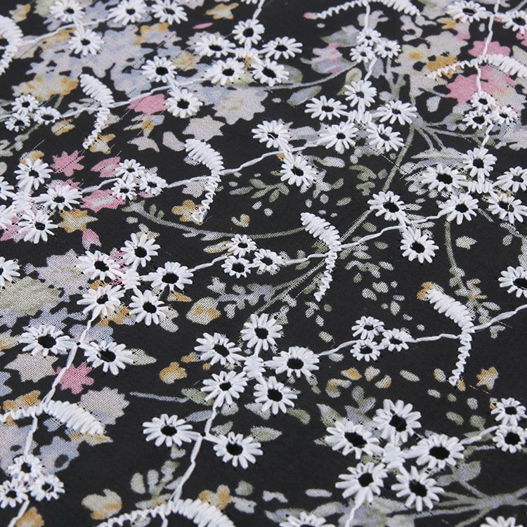 Henry Textile New Design 100% Polyester Chiffon Fashion Embroidered Lace Fabric For Spring And Summer Women'S Dresses