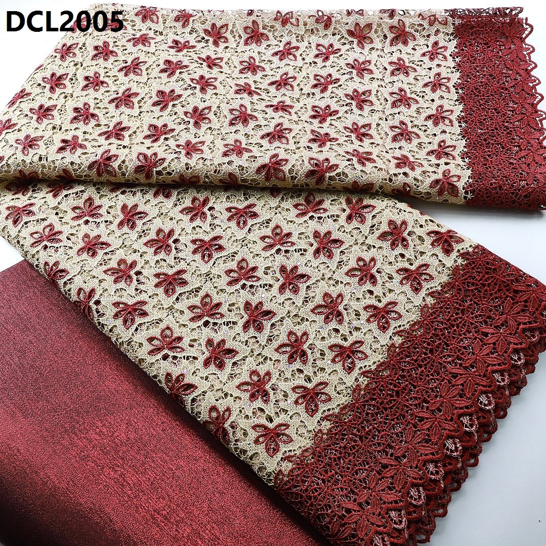 High quality muslin fabric Most popular dubai fabric swiss voile for senegal party & wedding dress guipure lace fabric