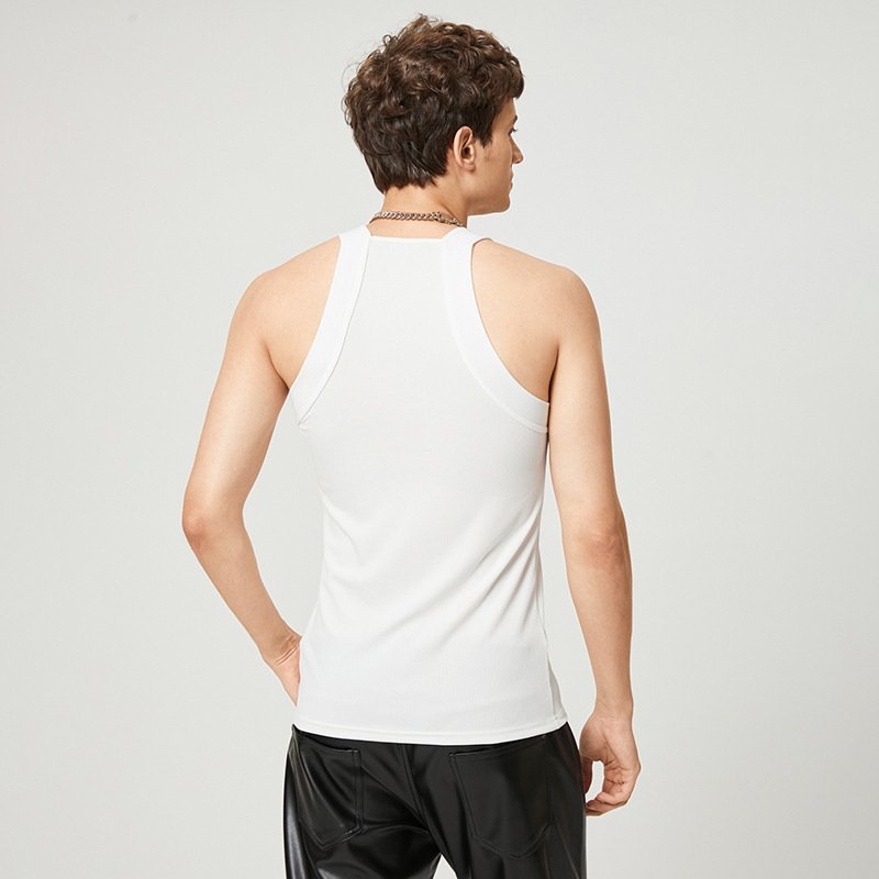 Hot Salemen premium quality cotton man tank top streetwear knitted fitness sleeveless ribbed tank top mens